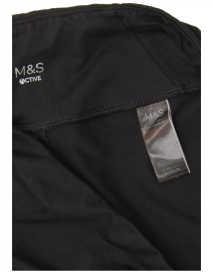 Marks & Spencer Damen Capri-Leggings UK 16 Large Schwarz Polyester Sport