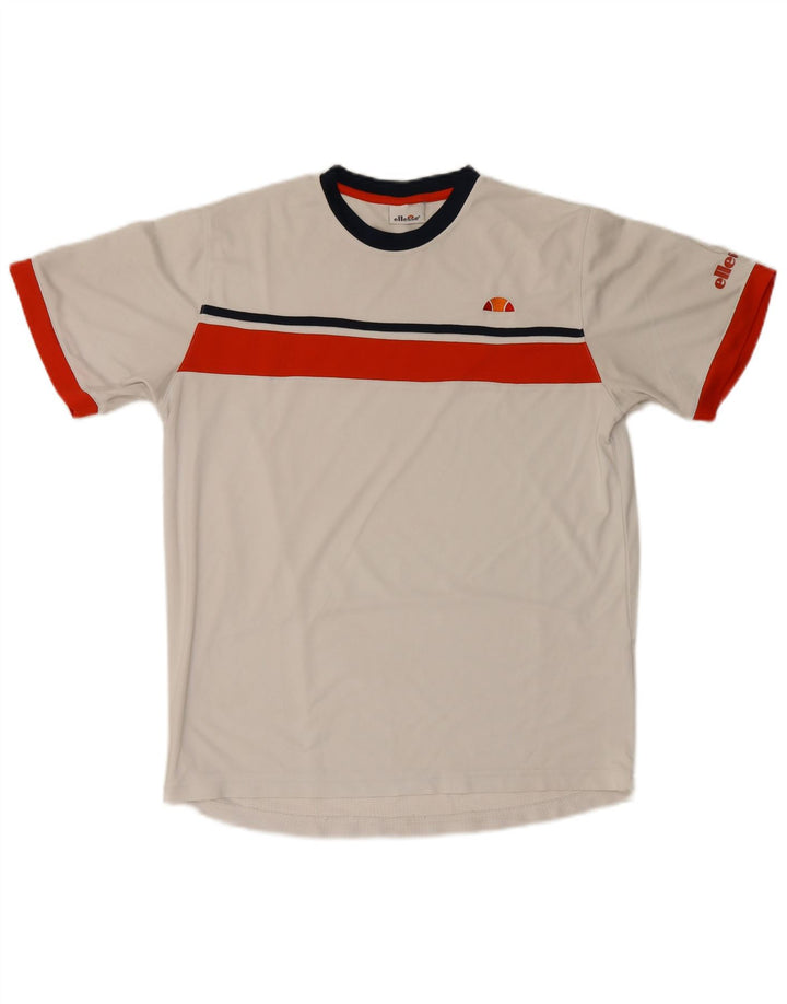 Ellesse Herren-T-Shirt-Oberteil, mittelweißes Farbblock-Polyester