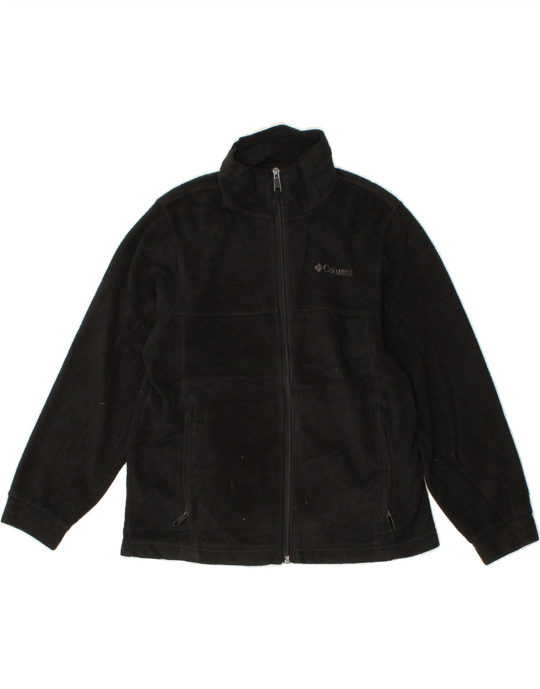 COLUMBIA Boys Fleece Jacket 10-11 Years Black Polyester Vintage Columbia and Second-Hand Columbia from Messina Hembry 