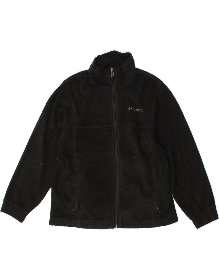 COLUMBIA Boys Fleece Jacket 10-11 Years Black Polyester Vintage Columbia and Second-Hand Columbia from Messina Hembry 