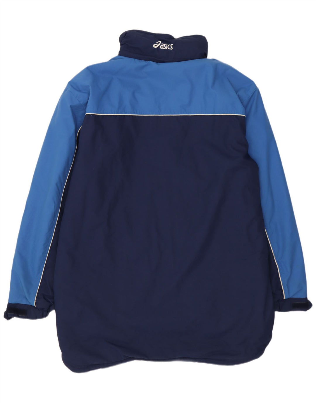 Asics Herren-Windbreaker-Jacke UK 40 Large Marineblaues Colourblock-Nylon