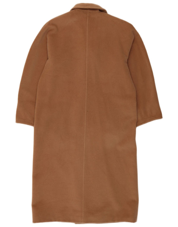Max Mara Womens Oversized Double Breasted Coat UK 8 Small Beige Wool