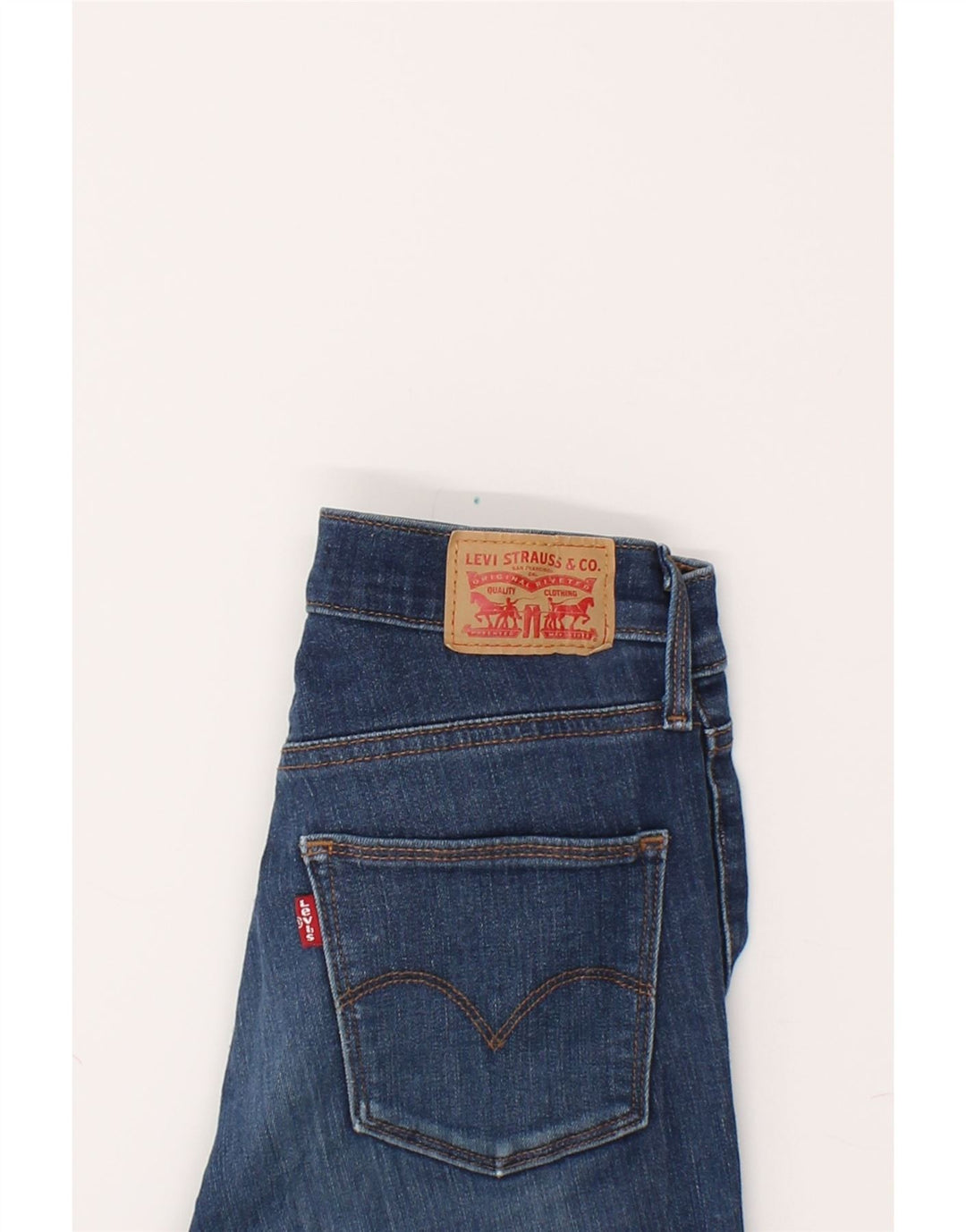LEVI'S Womens Slimming Slim Jeans W26 L29 Navy Blue Cotton Vintage Levi's and Second-Hand Levi's from Messina Hembry 
