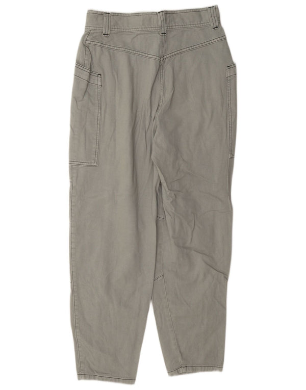 Topshop Damen-Cargohose mit hoher Taille, lockere Passform, UK 10, Größe S, W27, L27, Grau