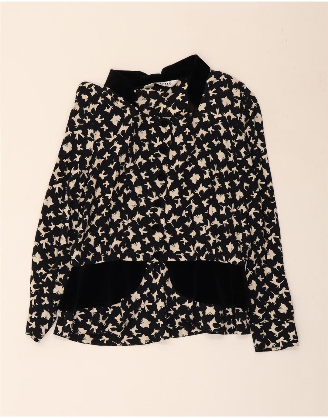 SELENE Damen-Hemdbluse mit abstraktem Muster, UK 18 XL, schwarzer Schmetterling