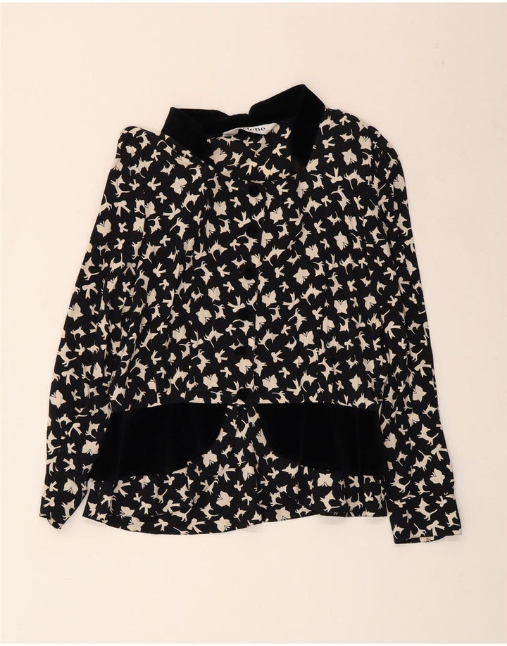 SELENE Damen-Hemdbluse mit abstraktem Muster, UK 18 XL, schwarzer Schmetterling