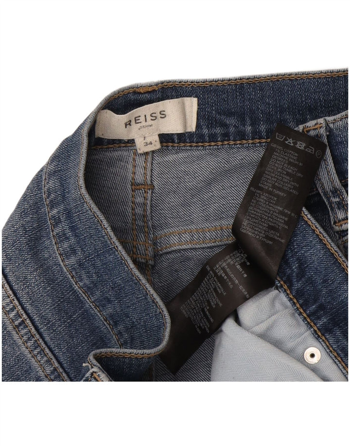 Reiss Herren Straight Jeans W34 L28 Blaue Baumwolle