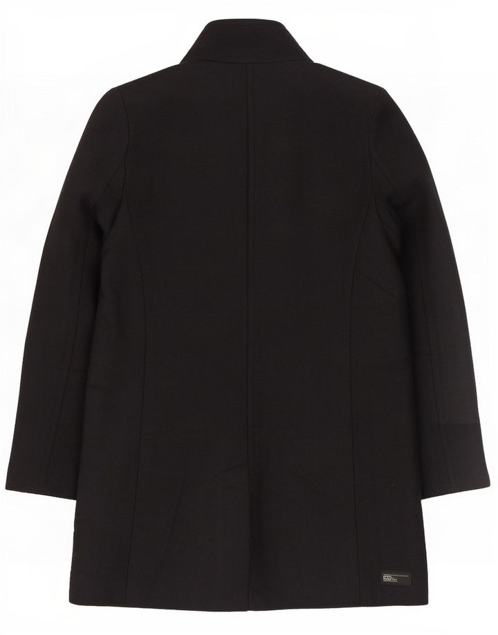 Zara Damen Zweireihiger Mantel UK 14 Mittelschwarze Wolle