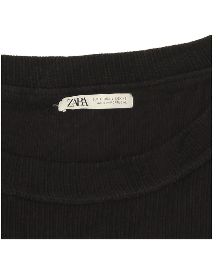 Zara Herren T-Shirt mit Grafik, Größe L, Schwarz