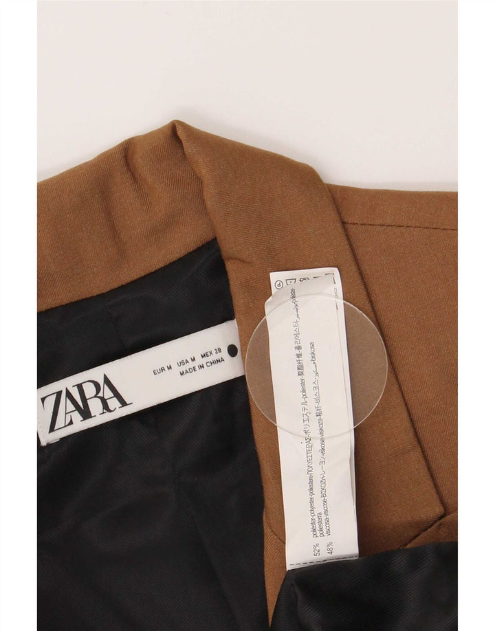 Langer zweireihiger Blazer für Damen von Zara, Gr. 12, Mittelbraun