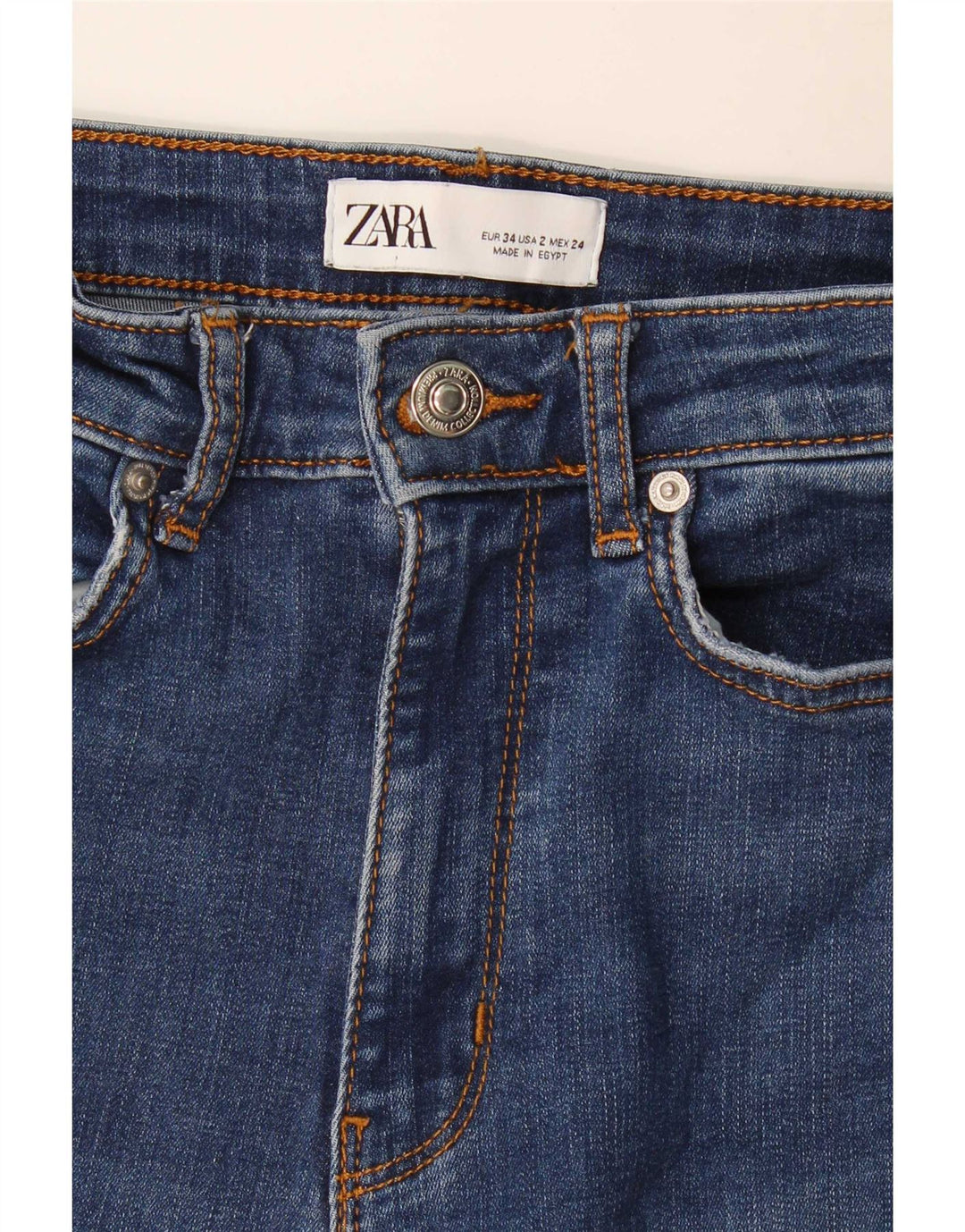 Zara Damen Schlagjeans EU 34 2XS W24 L32 Blau