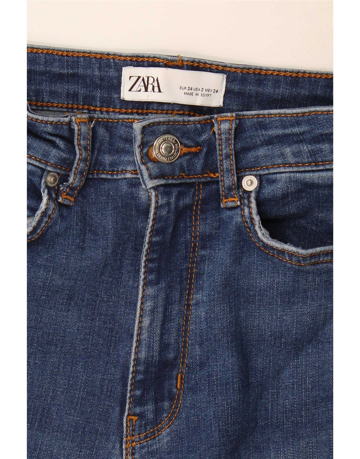 Zara Damen Schlagjeans EU 34 2XS W24 L32 Blau