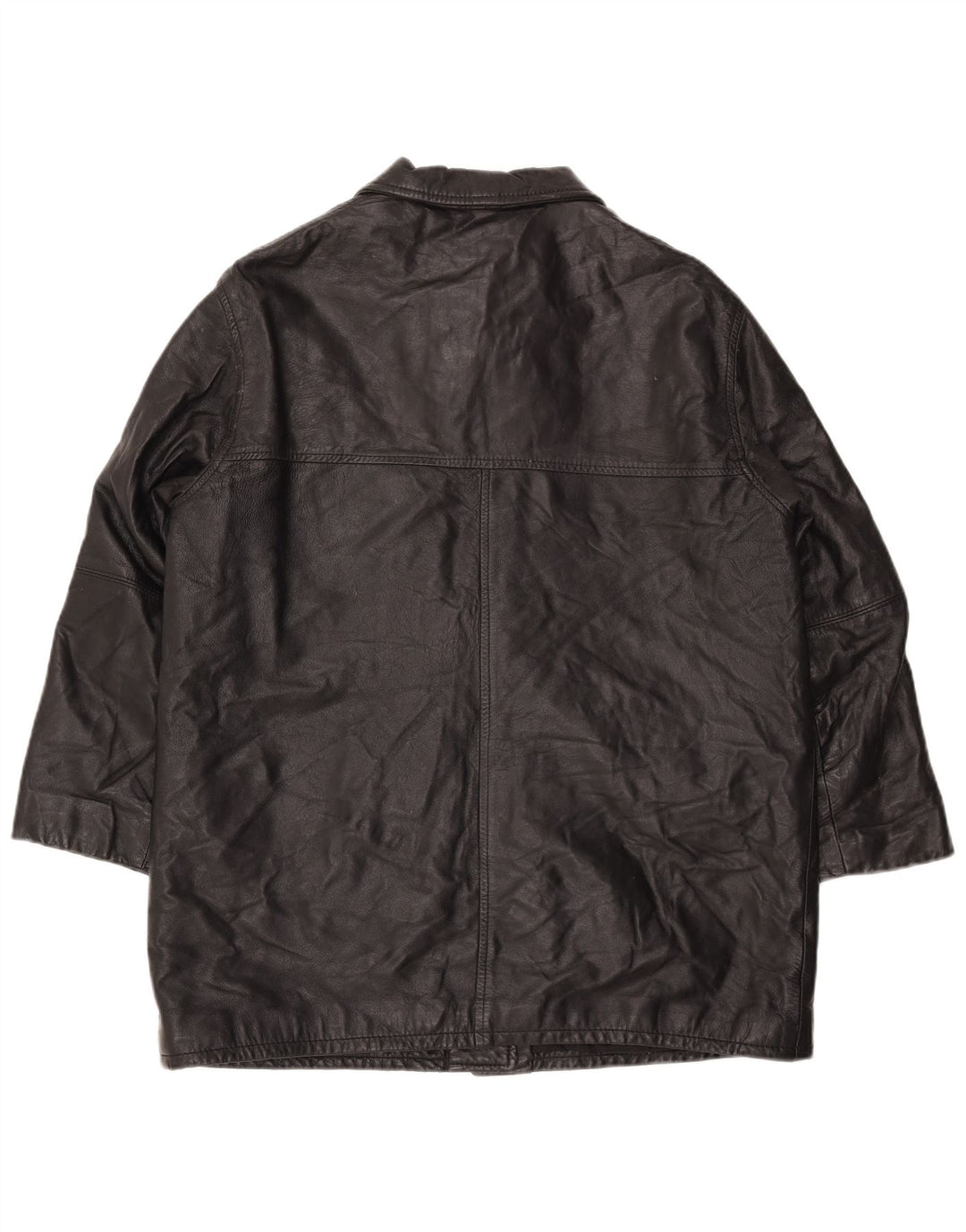 Vintage Damen Übergroße Lederjacke EU 40 Mittelschwarzes Leder