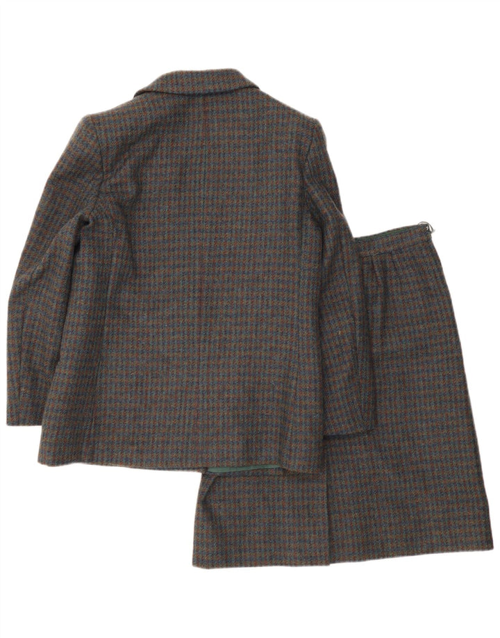 Tris Zweireihiges 2-teiliges Rock-Set für Damen, UK 8, Größe S, W26, grau kariert