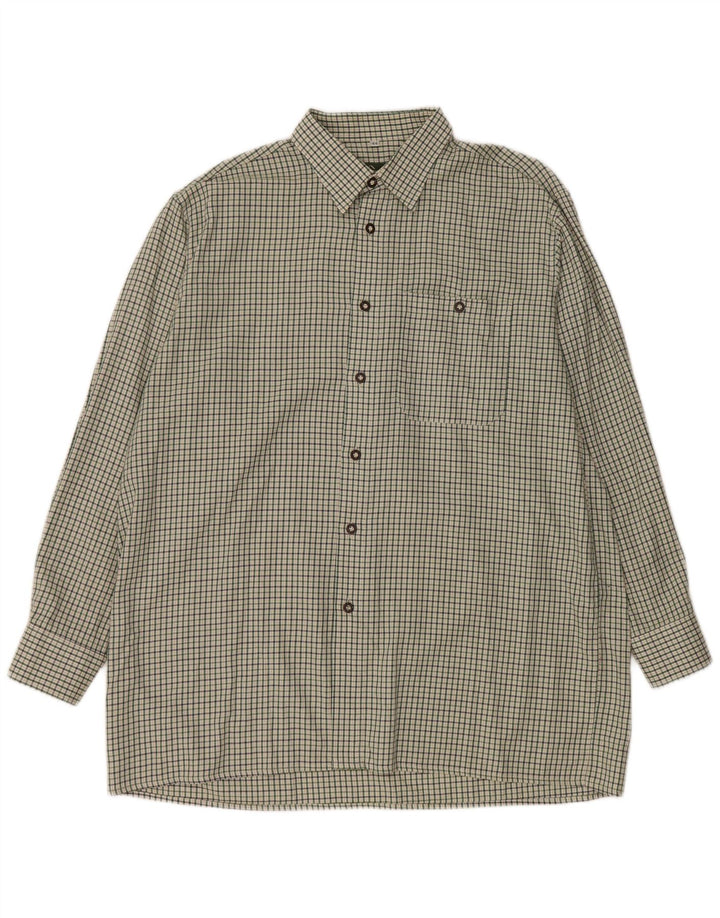COUNTRY COLLECTION Mens Shirt Size 44 XL Green Check