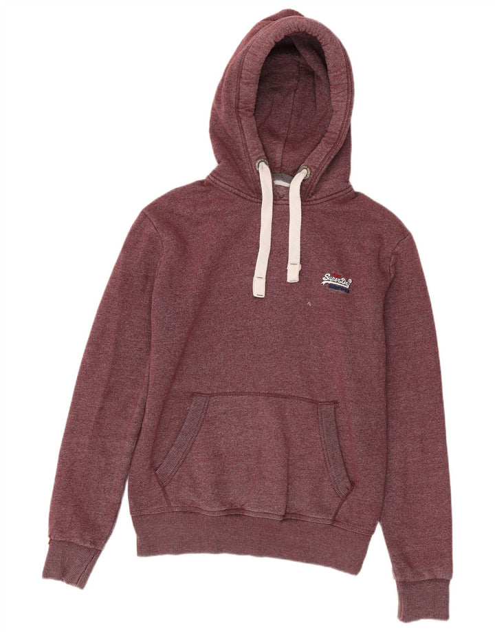 SUPERDRY Herren-Kapuzenpullover aus mittlerer burgunderroter Baumwolle