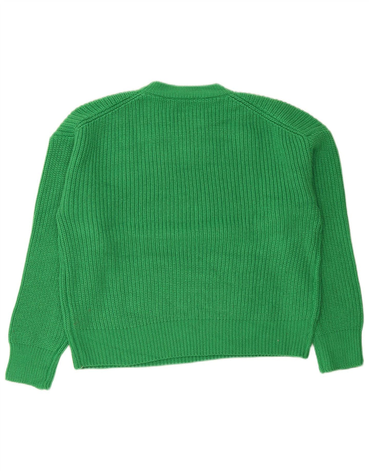 Übergroßer Pullover mit Rundhalsausschnitt von Zara für Damen, UK 14, mittelgrünes Acryl