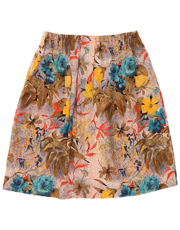 Vintage Damen grafischer A-Linienrock W30 Medium Mehrfarbig geblümt