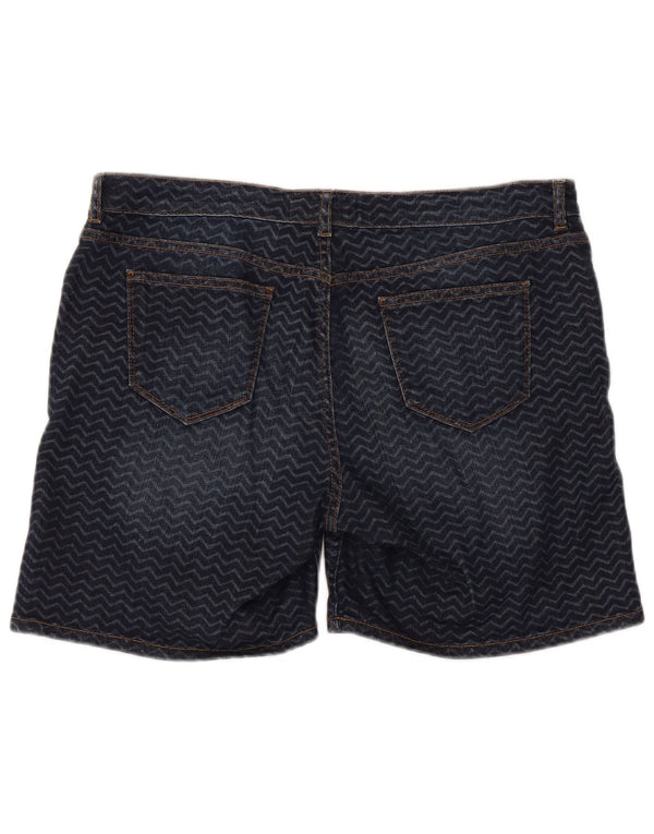 Fat Face Damen Jeansshorts UK 14 Large W34 Blaue geometrische Baumwolle