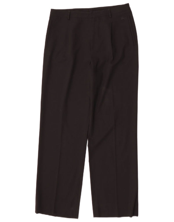 Burberry Damen Gerade Freizeithose UK 12 Medium W30 L30 Schwarze Wolle
