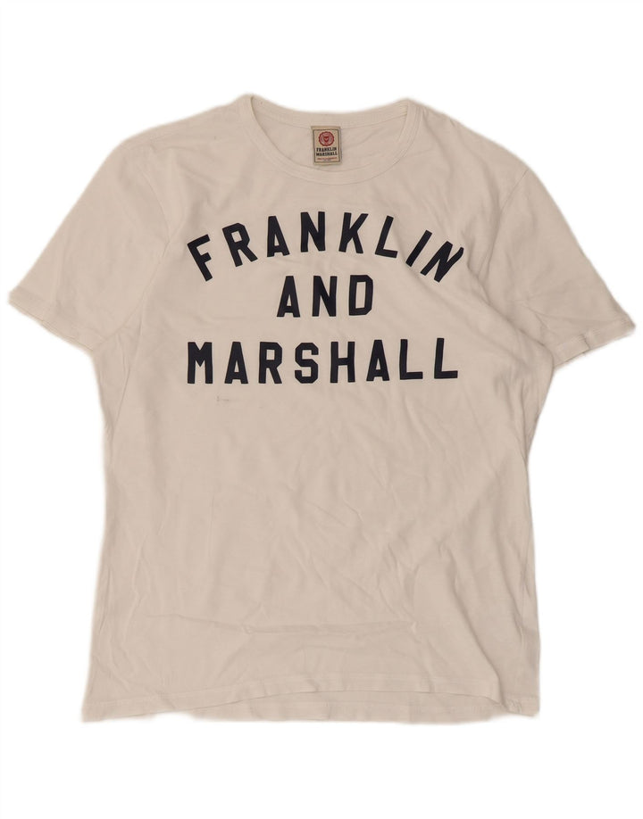Franklin & Marshall Herren-T-Shirt mit Grafik, mittelweiße Baumwolle