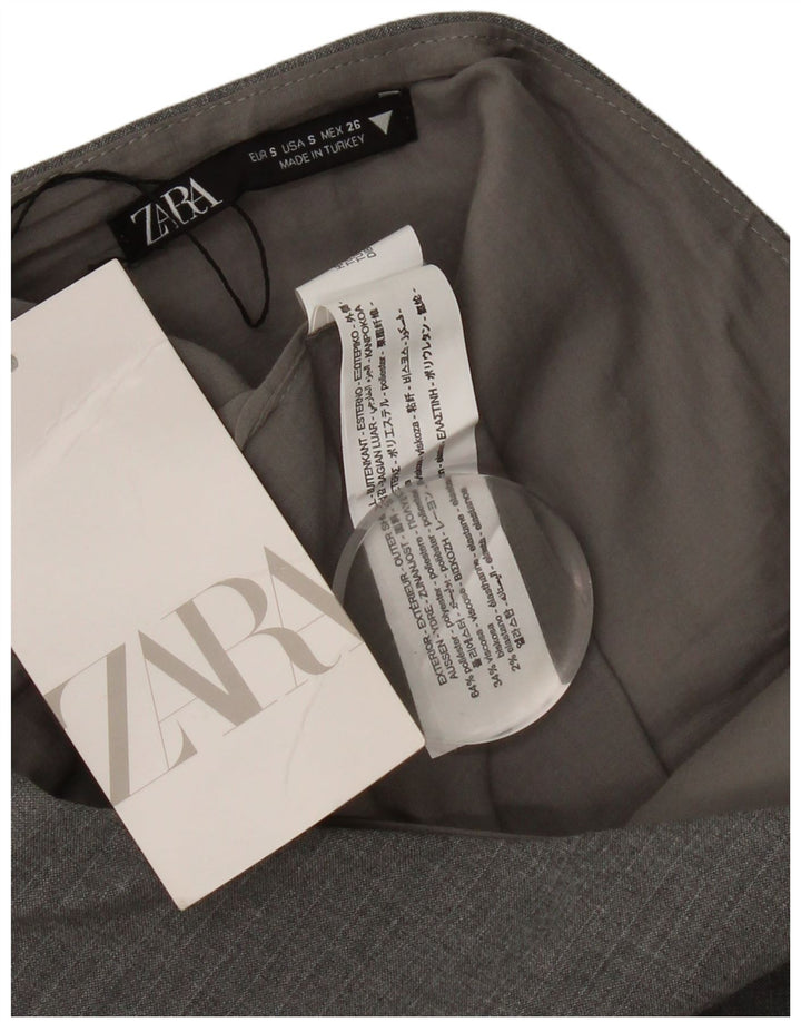 Zara Damen Crop Neckholder Top UK 8 Small Grau Polyester