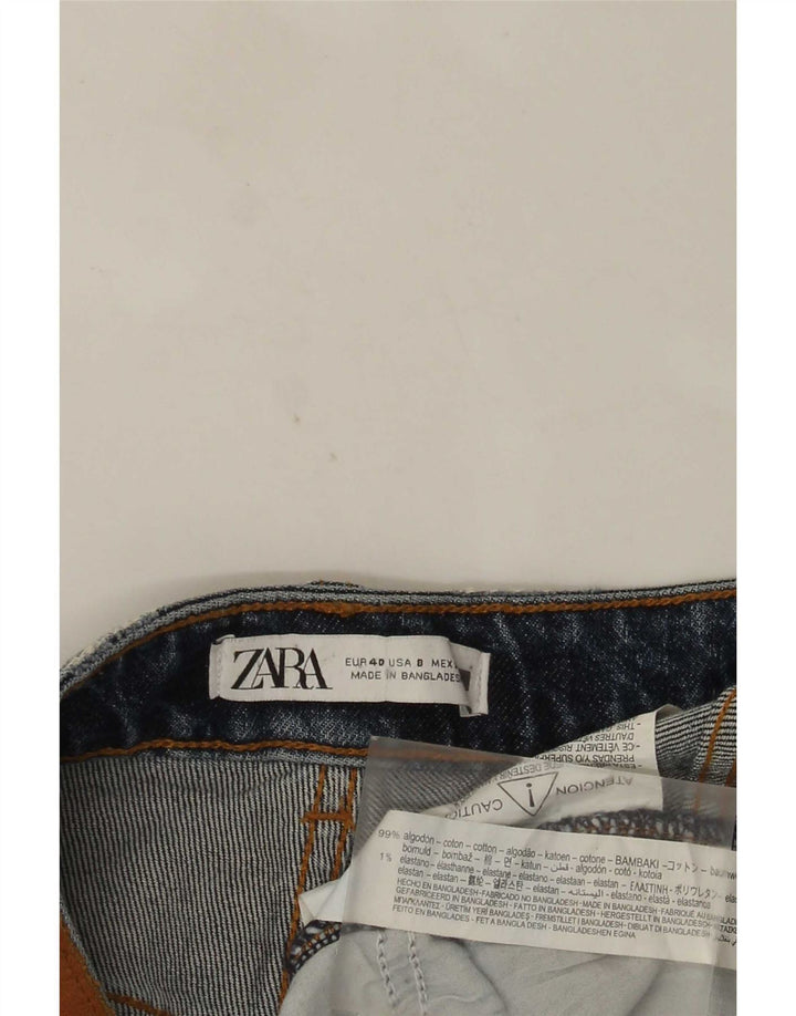 Zara Damen Distressed Straight Jeans EU 40 Medium W30 L28 Blaue Baumwolle