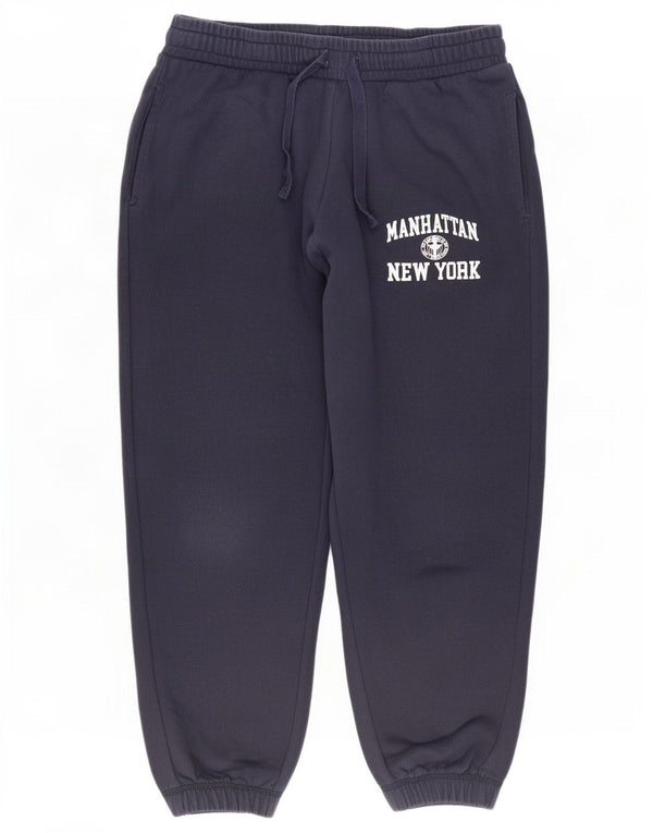 Zara Damen Crop Trainingsanzug Hose Jogger UK 12 Medium Marineblau