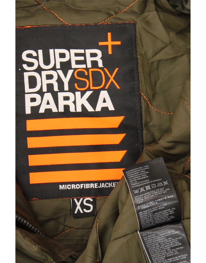 Superdry Damen Übergroße Parkajacke mit Kapuze, UK 6, XS, Khaki, Polyester