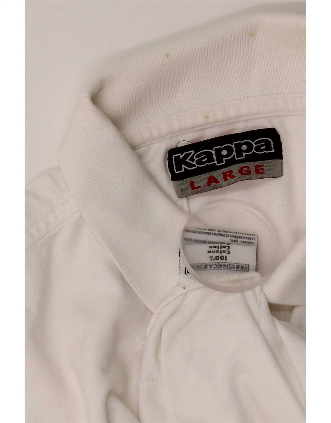 Kappa Herren-Poloshirt, groß, weiße Baumwolle