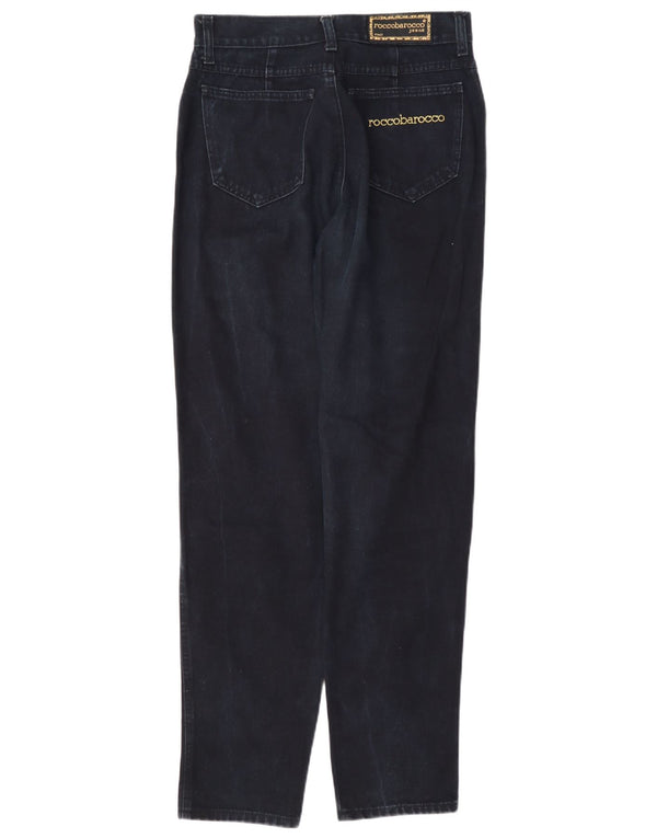 Roccobarocco Damen High Waist Tapered Jeans IT 44 Medium W30 L31 Marineblau
