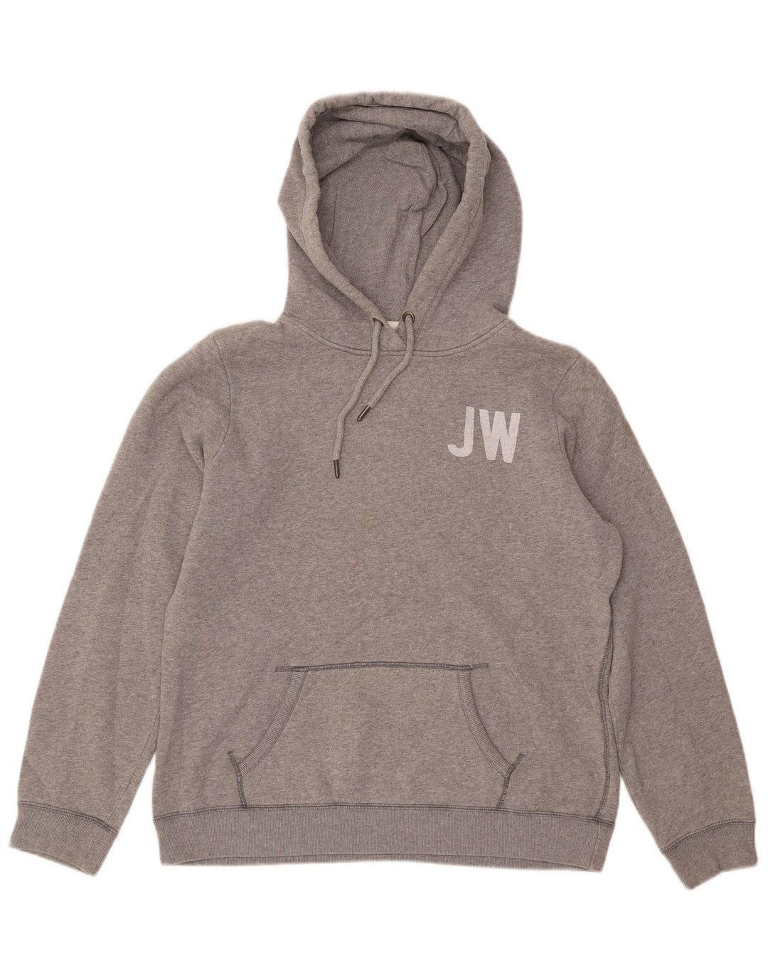 JACK WILLS Damen-Kapuzenpullover mit Grafik, UK 14, Größe L, Grau, Baumwolle