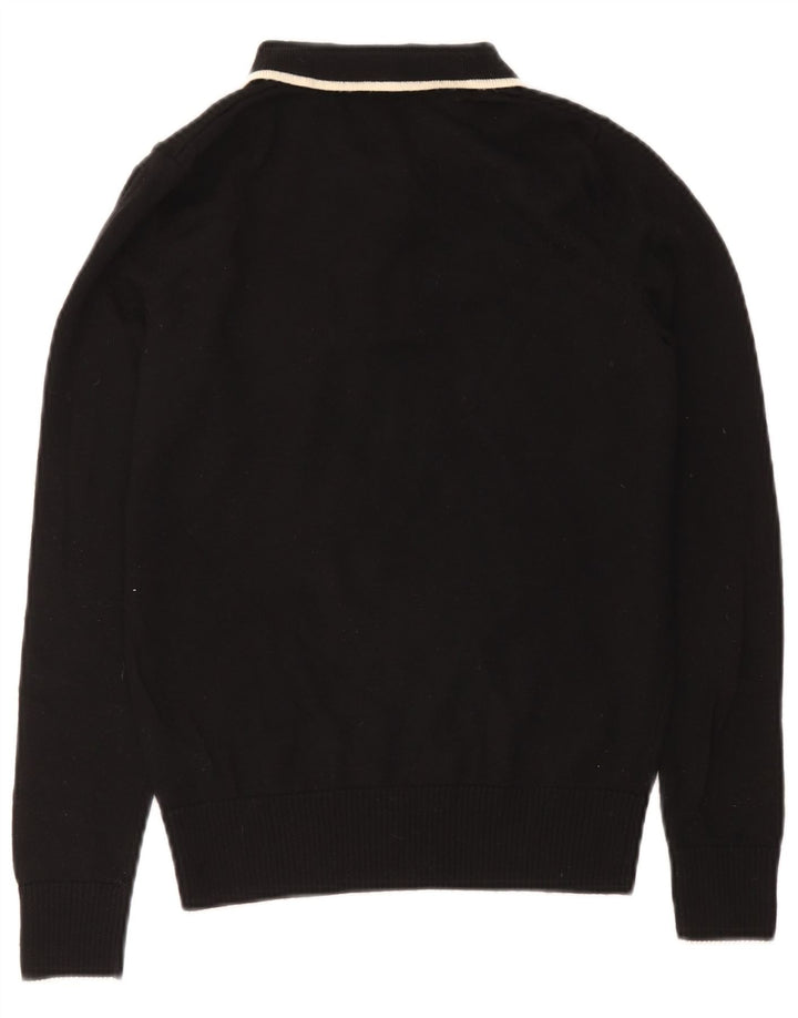 Fred Perry Damen Rollkragenpullover Pullover UK 10 Small Schwarze Wolle