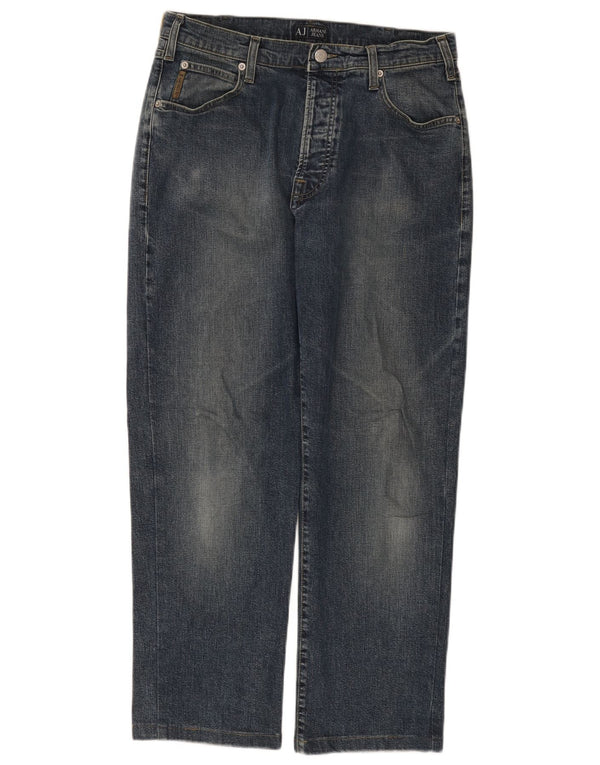 Armani Herren Straight Jeans W32 L27 Marineblaue Baumwolle