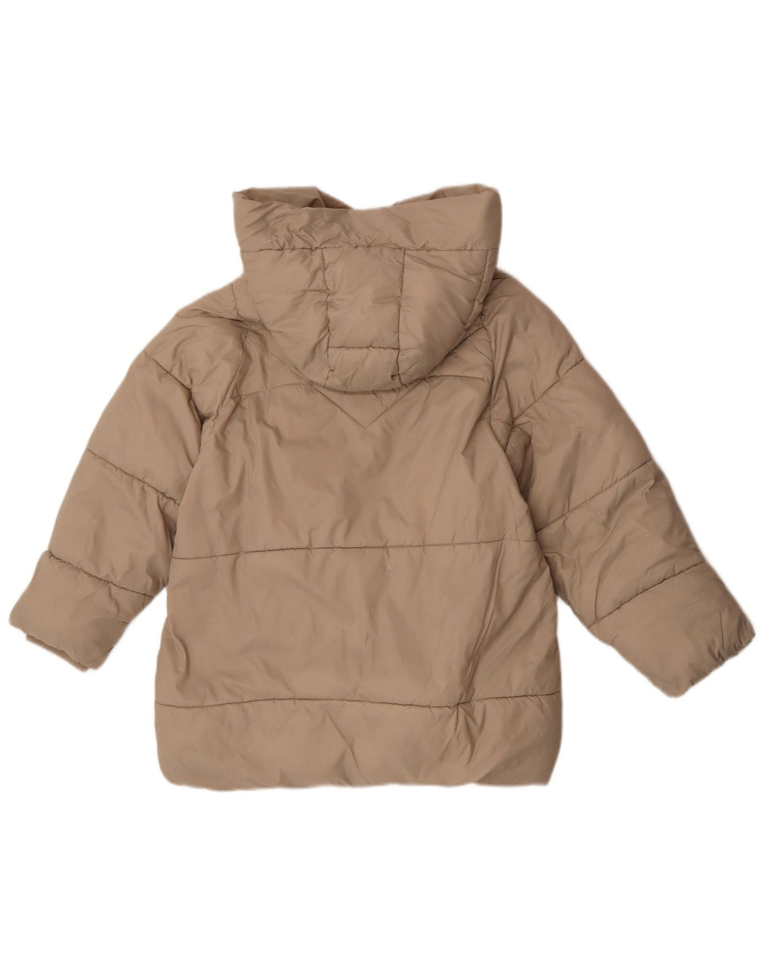 Zara Wattierte Jacke mit Kapuze für Mädchen, 11–12 Jahre, beige, Polyester