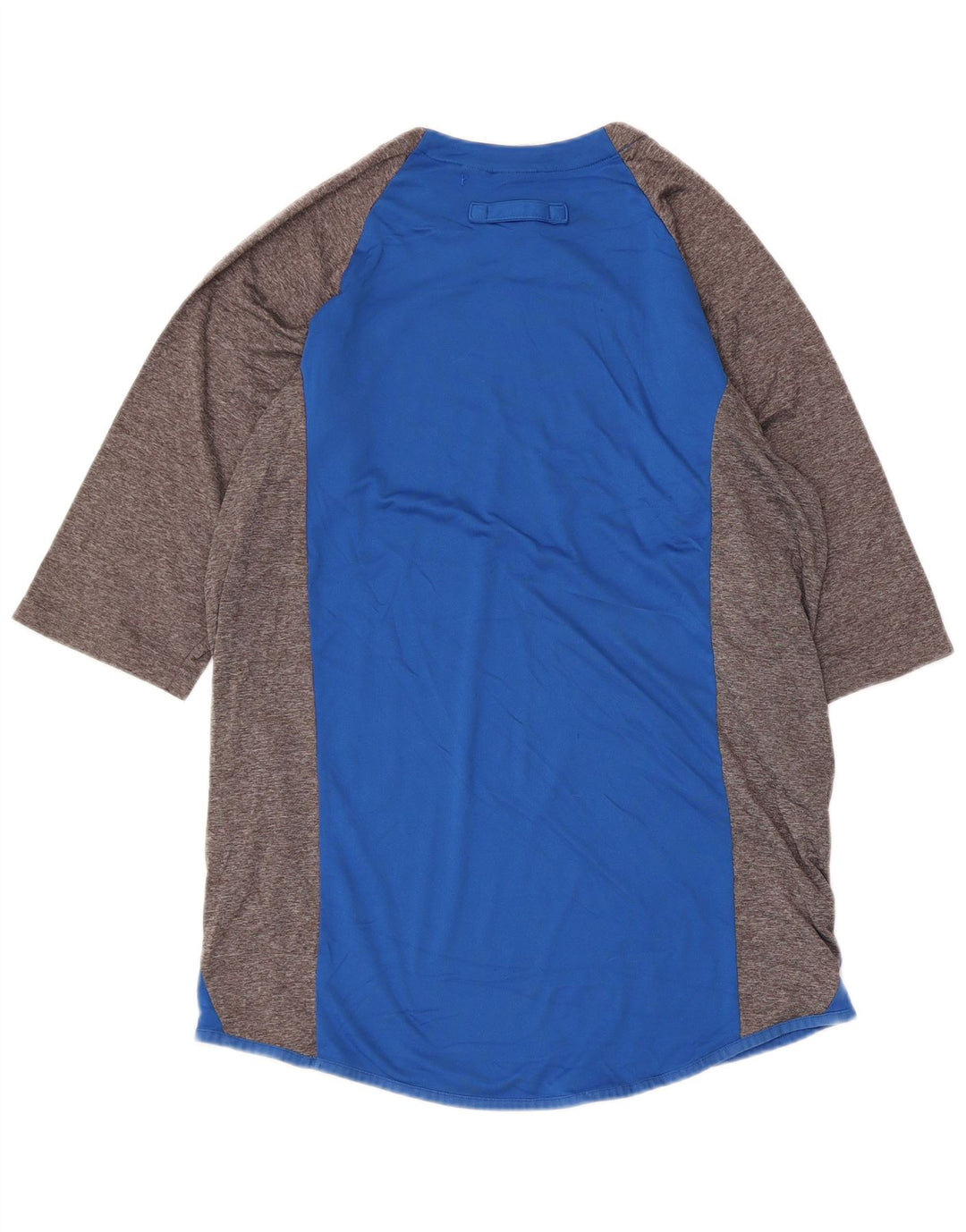 Majestic Herren-Top mit 3/4-Ärmeln, mittelblau, Farbblock