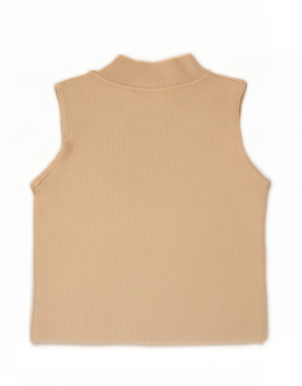 Zara Mädchen Weste Tank Top 13-14 Jahre Beige Viskose