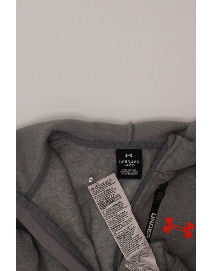 UNDER ARMOUR Jungen-Kapuzenpullover mit Reißverschluss, 3–4 Jahre, Grau