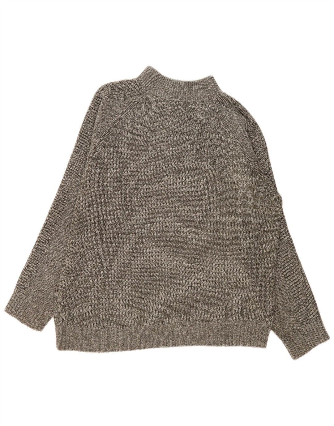 Marks & Spencer Herren-Pullover mit Reißverschluss am Hals, großes, grau meliertes Acryl