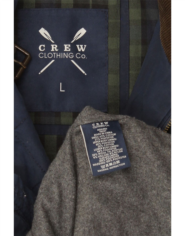 Crew Clothing Herren-Steppjacke, UK 40, Größe L, Marineblau, Baumwolle