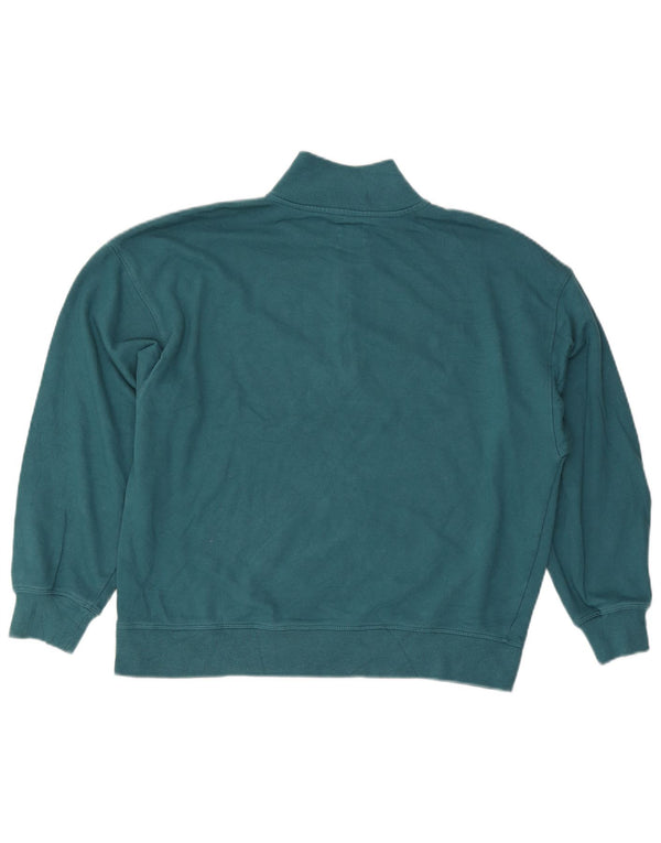 Champion Damen-Sweatshirt mit Reißverschluss am Hals, UK 16, Größe L, Blau, Baumwolle