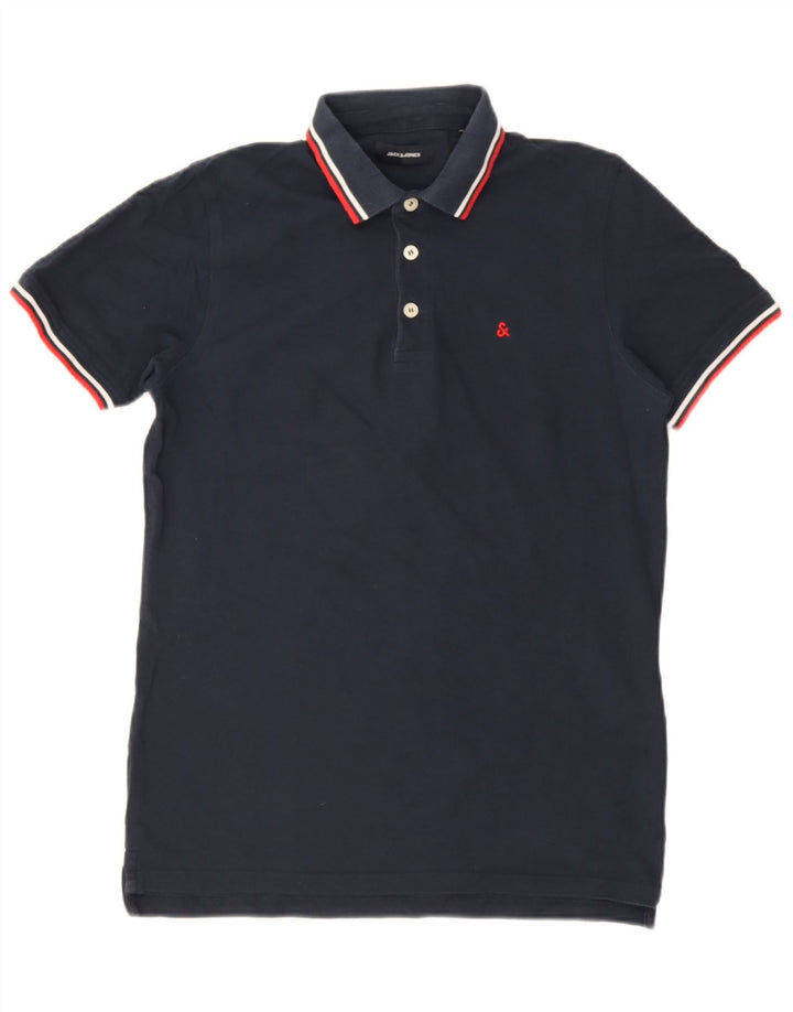 Jack & Jones Herren-Poloshirt, mittelmarineblaue Baumwolle