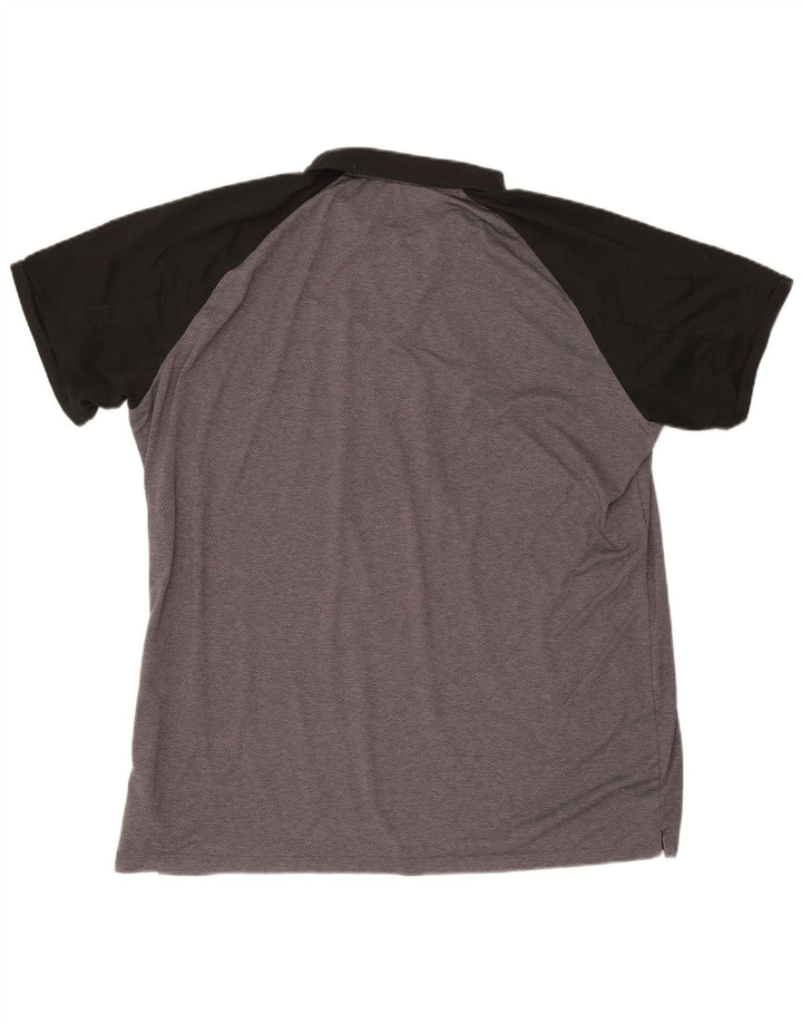 Nike Herren Dri Fit Poloshirt 2XL Graues Colourblock-Polyester