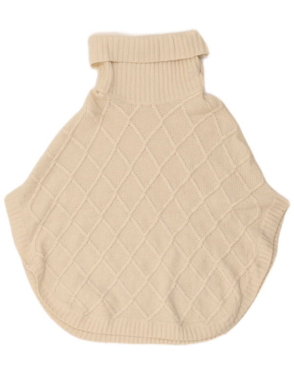 Massimo Dutti Damen Poncho-Pullover mit Rollkragen, UK 18, XL, Weiß