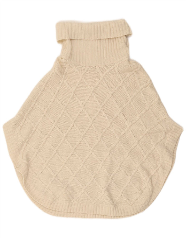 Massimo Dutti Damen Poncho-Pullover mit Rollkragen, UK 18, XL, Weiß