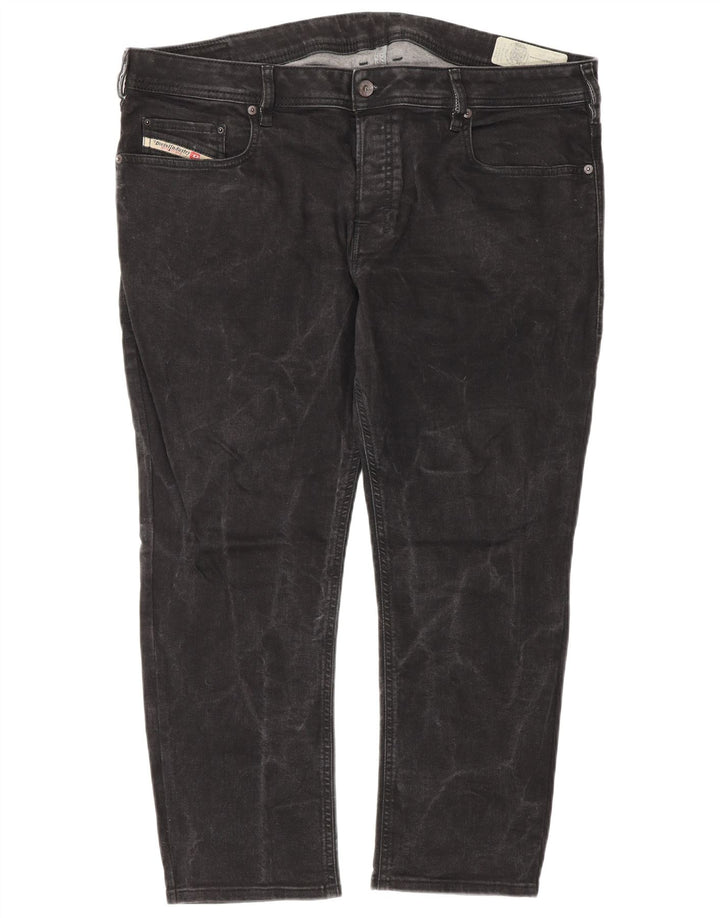 DIESEL Herren Straight Jeans W38 L27 Schwarze Baumwolle