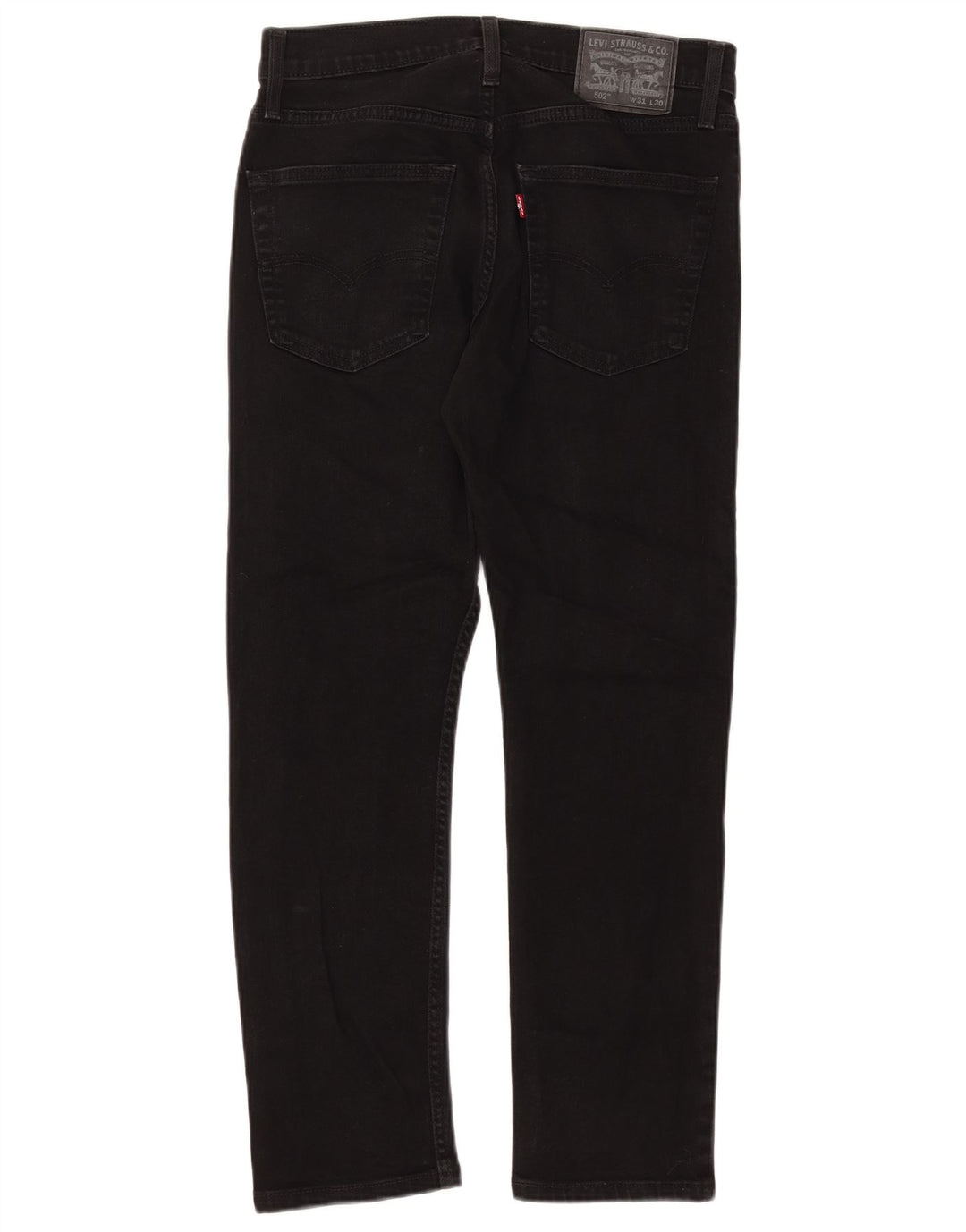 Levi's Herren 502 Tapered Jeans W31 L27 Schwarze Baumwolle