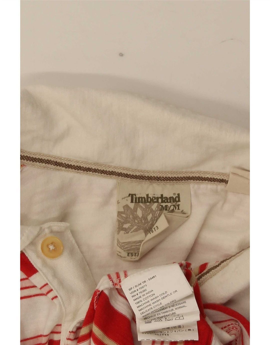 Timberland Herren-Poloshirt aus mittelroter, gestreifter Baumwolle