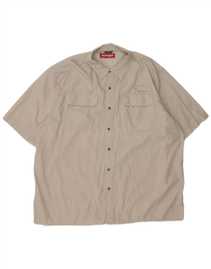 Wrangler Herren Kurzarmhemd 2XL Beige Baumwolle