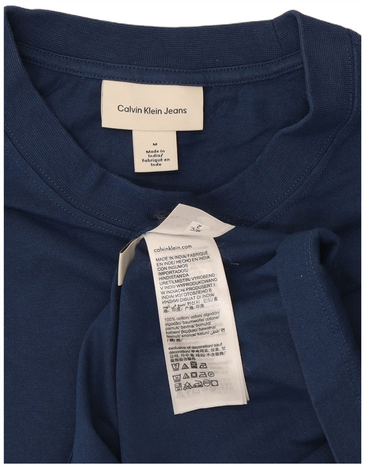 Calvin Klein Jeans Herren-T-Shirt-Oberteil aus Baumwolle in mittlerem Marineblau